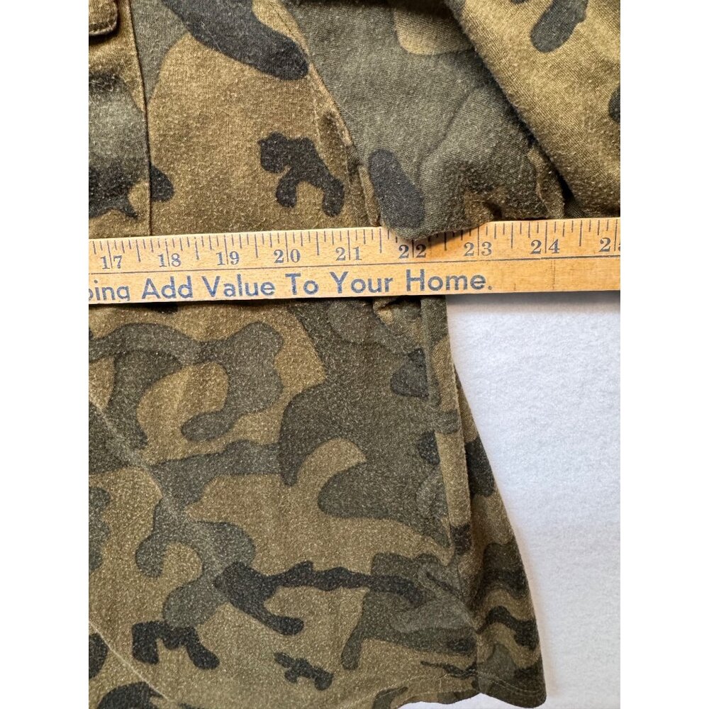 Camo Button-Up Shirt By Paper + Tee Size L Cotton Womens Casual Wear - Picture 5 of 8
